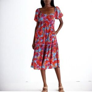 🌻Lost + Wander Hydra Springs Floral Midi Dress Size Large